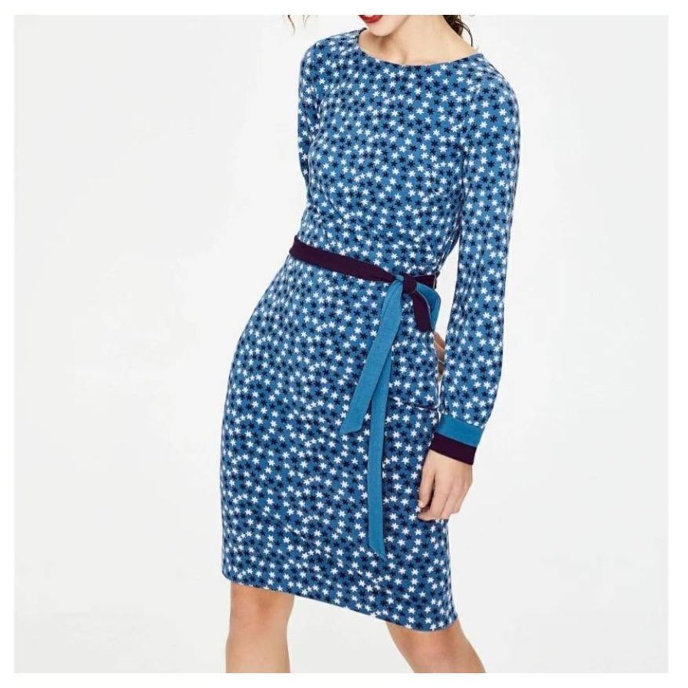 Boden Fawn blue&white stars Jersey Dress sz 4R